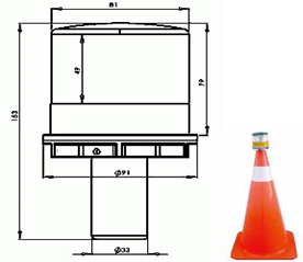 Solar LED Warning Light