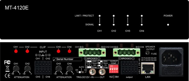 MT-4120E 4 Channel Power Amplifier