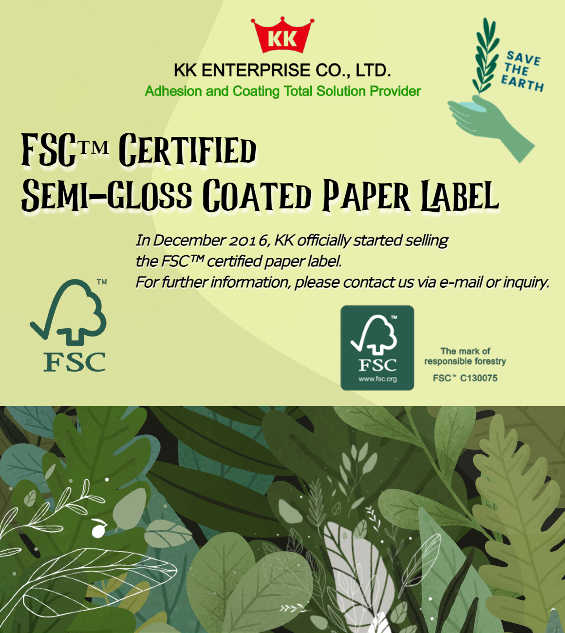 FSC™ certified semi-gloss coated paper label