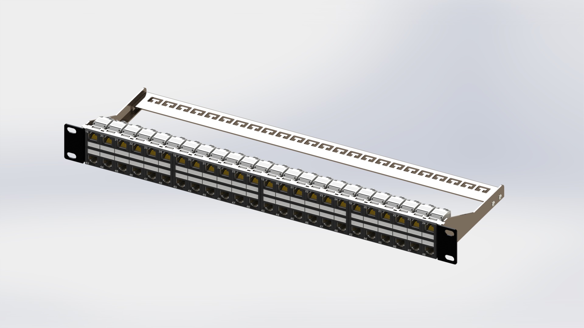 CAT 6A Modular Type Patch Panel-180 degree,UTP