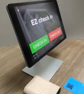 QuickInn kiosk- an ultralight kiosk system to check-in and get pass cards for visitor management in hotels and office buildings.